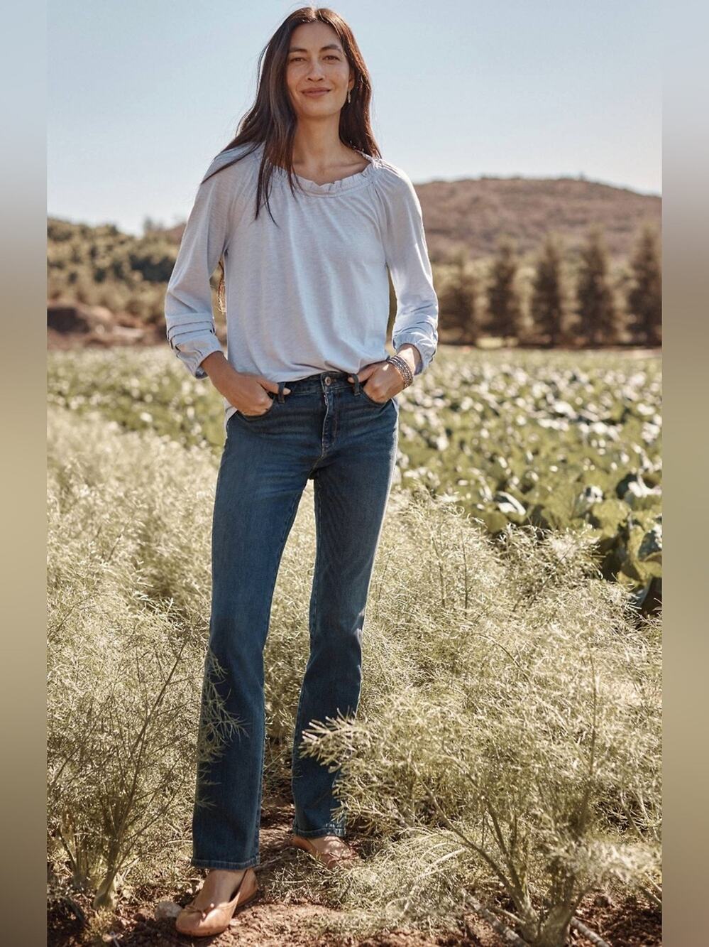 NEW J Jill modern slim boot cut jeans rainforest wash size 12